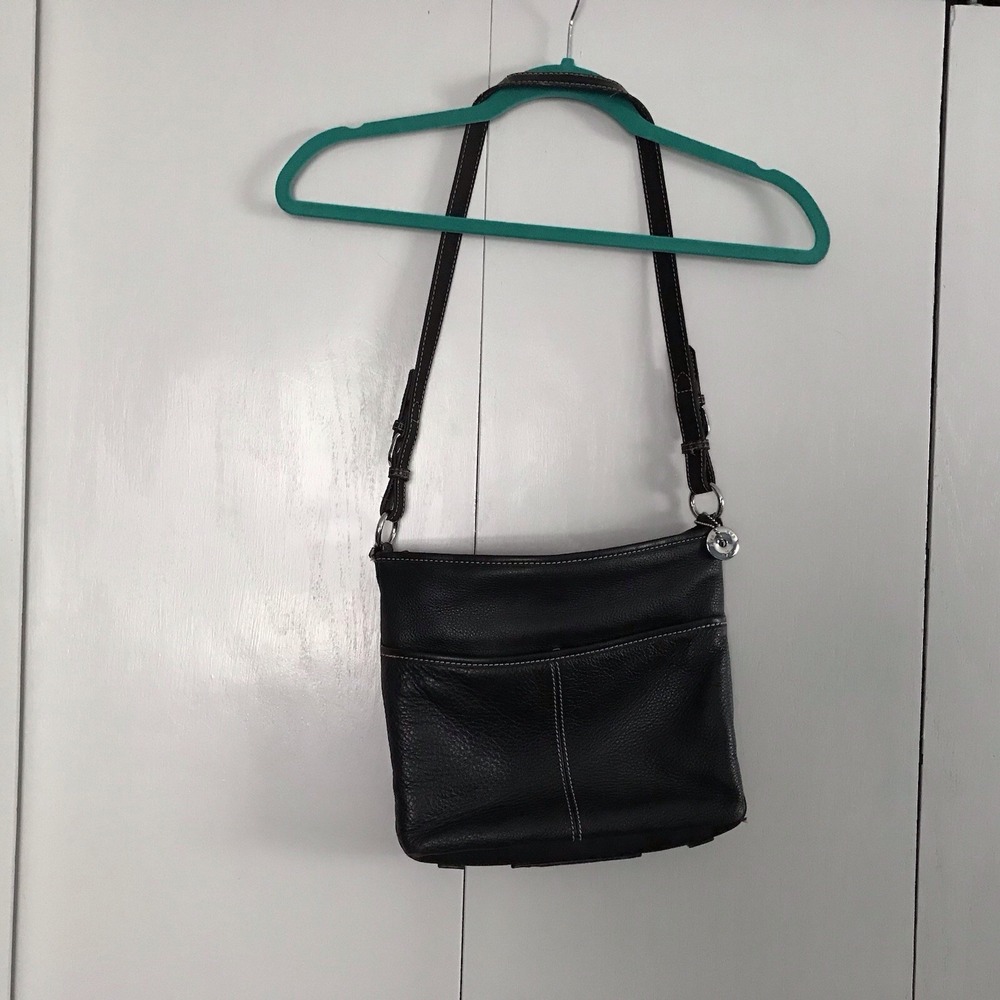 Sak Leather Black shoulder Bag Donut Shaped Charm‎ - Picture 5 of 7